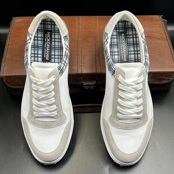 Nick Graham Plaid Leather Sneakers - Picture 5 of 10